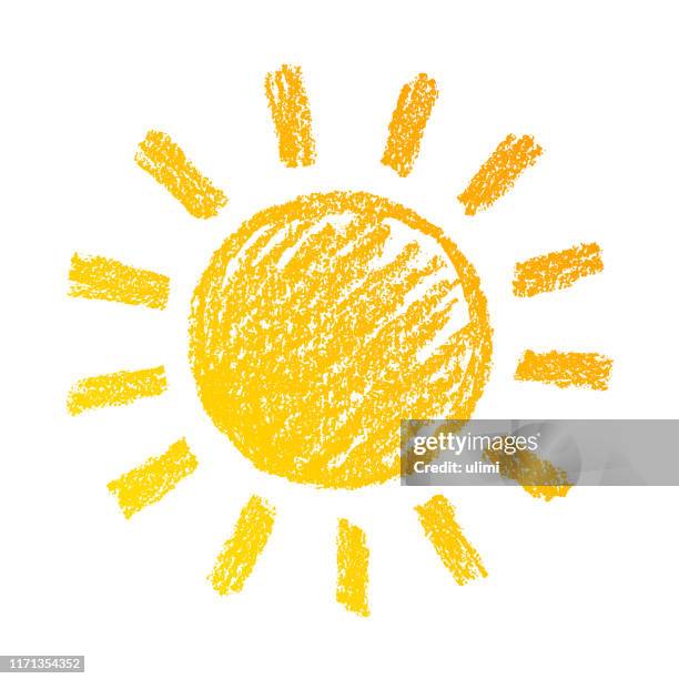 ilustrações de stock, clip art, desenhos animados e ícones de sun - desenho a lápis de cera