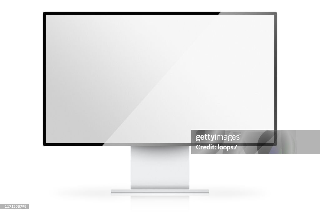 Modern Computer Monitor / TV Isolated on White