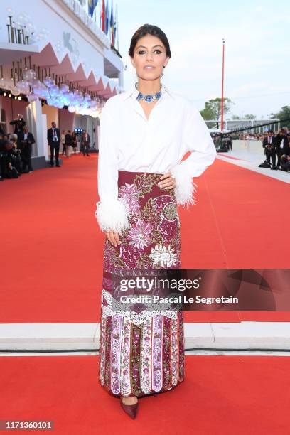 Festival hostess Alessandra Mastronardi attends the "Joker" screening during the 76th Venice Film Festival at Sala Grande on August 31, 2019 in...