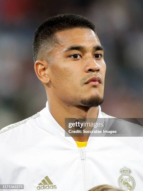 Areola of Real Madrid during the La Liga Santander match between Real Madrid v Osasuna at the Santiago Bernabeu on September 25, 2019 in Madrid Spain