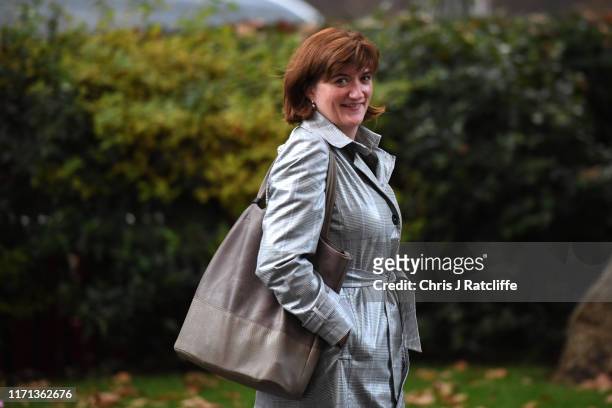 Secretary of State for Digital, Culture, Media and Sport, Nicky Morgan departs Downing Street on September 26, 2019 in London, England. The Prime...