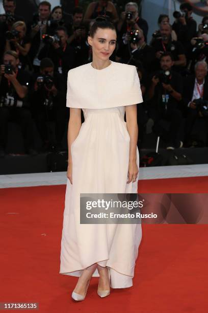 Rooney Mara walks the red carpet ahead of the "Joker" screening during the 76th Venice Film Festival at Sala Grande on August 31, 2019 in Venice,...