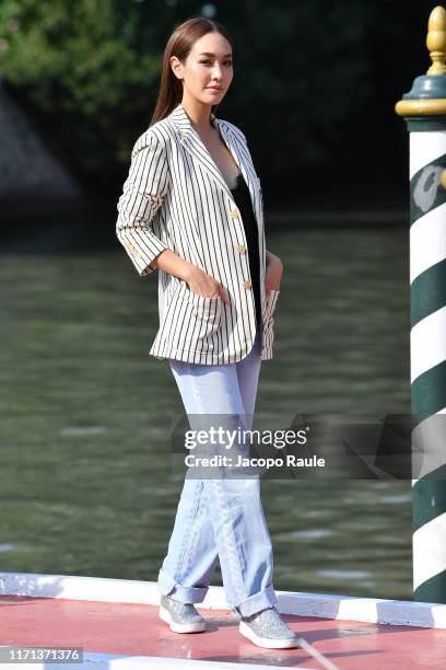 Min Pechaya is seen arriving at the 76th Venice Film Festival on August 31, 2019 in Venice, Italy.