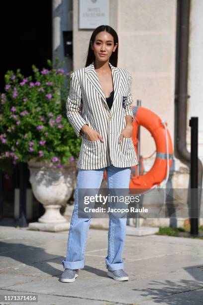 Min Pechaya is seen arriving at the 76th Venice Film Festival on August 31, 2019 in Venice, Italy.