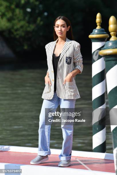 Min Pechaya is seen arriving at the 76th Venice Film Festival on August 31, 2019 in Venice, Italy.