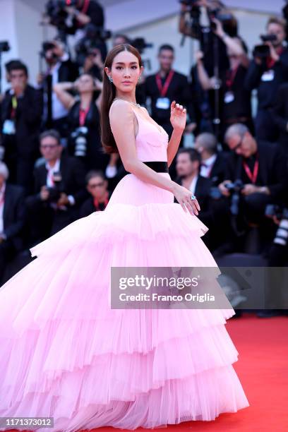 Min Pechaya Wattanamontri walks the red carpet ahead of the "Joker" screening during the 76th Venice Film Festival at Sala Grande on August 31, 2019...