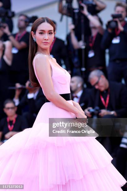 Min Pechaya Wattanamontri walks the red carpet ahead of the "Joker" screening during the 76th Venice Film Festival at Sala Grande on August 31, 2019...