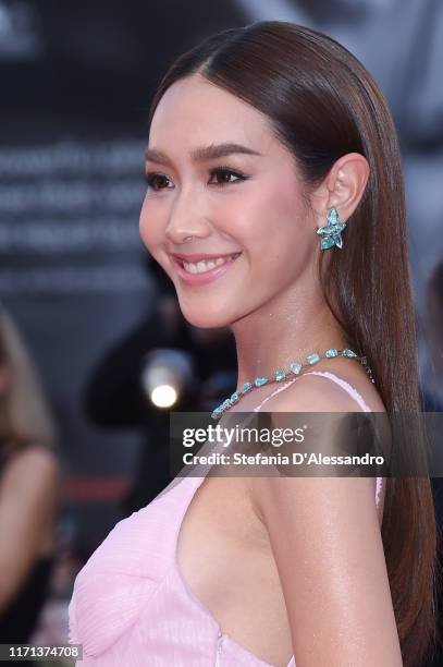 Peechaya Wattanamontree walks the red carpet ahead of the "Joker" screening during the 76th Venice Film Festival at Sala Grande on August 31, 2019 in...