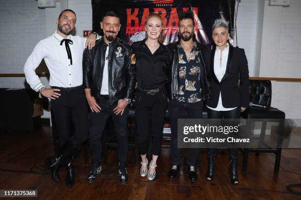 Andre Quijano, Rene Ortiz, Daniela Magun, Sergio Ortiz and Federica Quijano of Kabah attend a press conference at Teatro Milan on September 26, 2019...