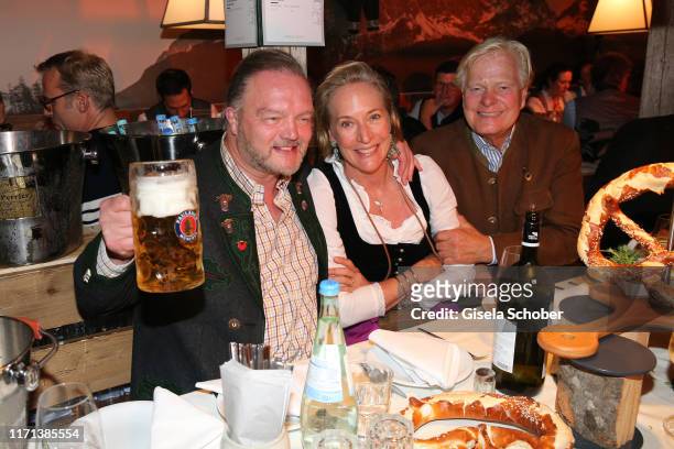 Alexander zu Schaumburg-Lippe, Leslie von Wangenheim, Victor Erdmann during the Oktoberfest 2019 at Kaeferschaenke beer tent / Theresienwiese on...