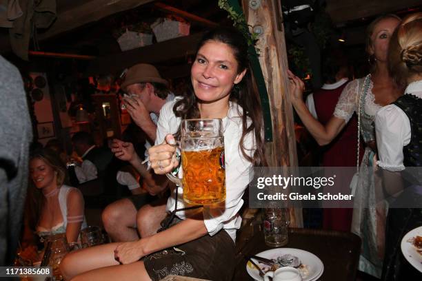 Andrea Dibelius during the Oktoberfest 2019 at Kaeferschaenke beer tent / Theresienwiese on September 26, 2019 in Munich, Germany.