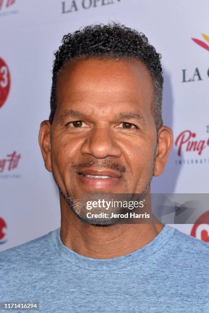 Andre Reed attends 2019 LA Ping Pong Open Celebrity Invitational Tournament at Long Beach Convention Center on August 31, 2019 in Long Beach,...