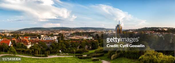 panoramic view of stuttgart - stuttgart skyline stock pictures, royalty-free photos & images