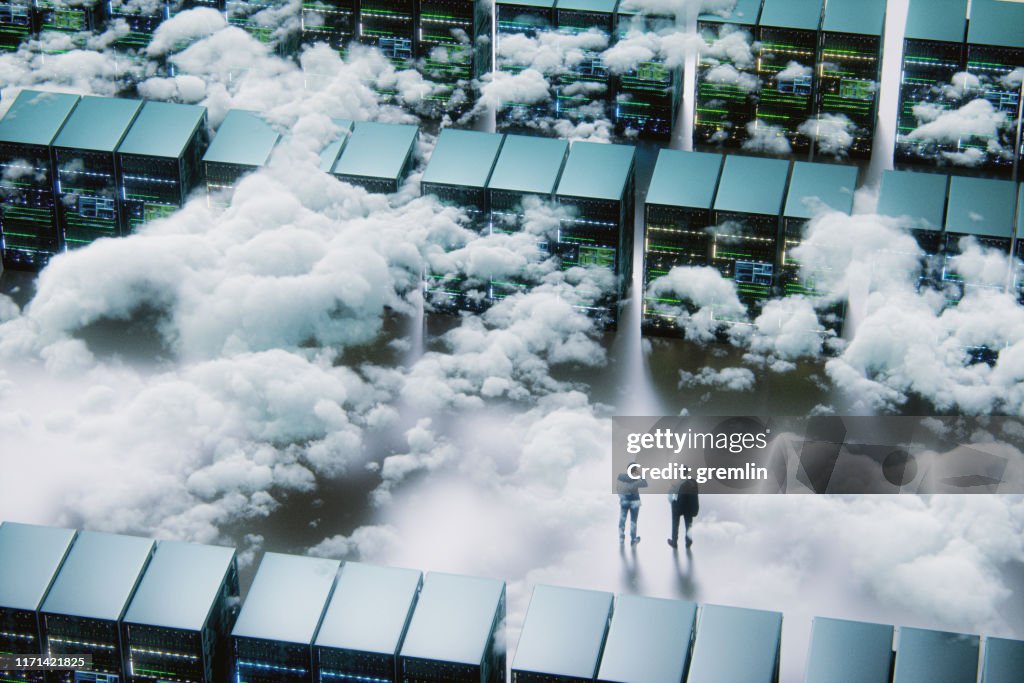 Businessmen in front of maze
