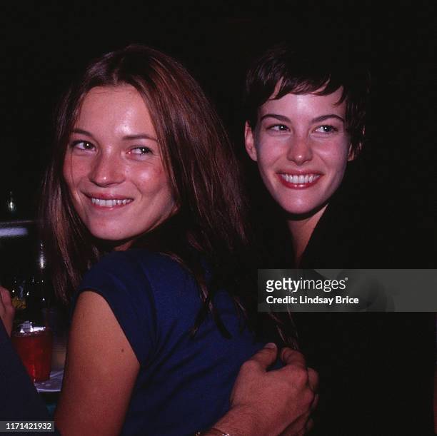 Kate Moss and Liv Tyler at performances celebrating Thread Waxing Space Fluxus art exhibition "Beck & Al Hansen: Playing With Matches" at the Roxy on...