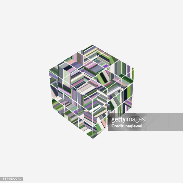 vector stripes cube pattern,design element - rubics cube stock illustrations