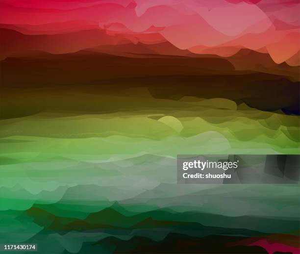 mountain with fog color gradient landscape pattern background - website creation stock illustrations