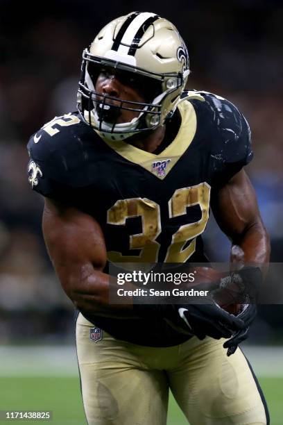Jacquizz Rodgers of the New Orleans Saints in action during a NFL preseason game against the Miami Dolphins at the Mercedes Benz Superdome on August...