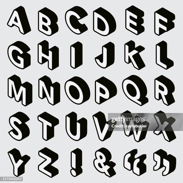 ilustrações de stock, clip art, desenhos animados e ícones de 3d alphabet set - ampersand