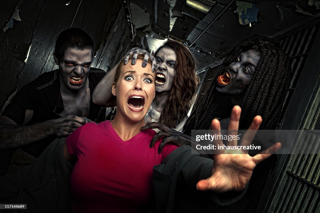 Pictures of Real Victim Struggles to get away from Zombies