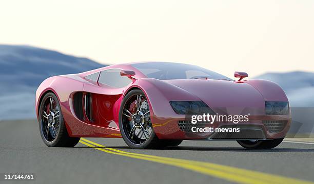 rot sportwagen - luxury car stock-fotos und bilder