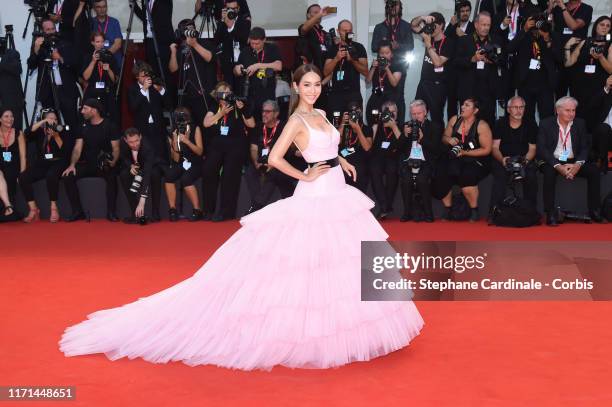 Min Pechaya walks the red carpet ahead of the "Joker" screening during the 76th Venice Film Festival at Sala Grande on August 31, 2019 in Venice,...