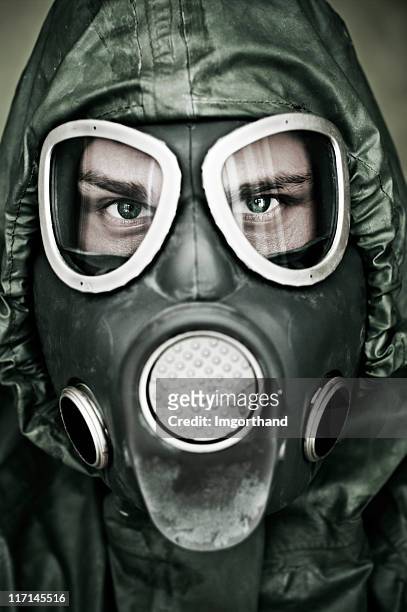 chemical, radiation and biological protection - air respirator mask stock pictures, royalty-free photos & images
