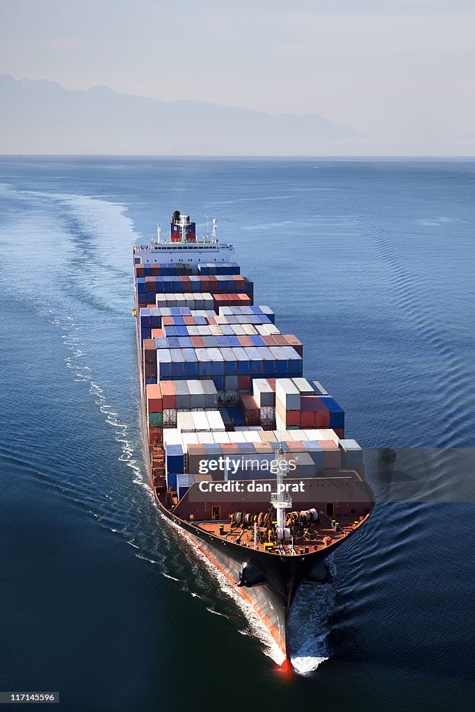 Frachtschiff Luftaufnahme