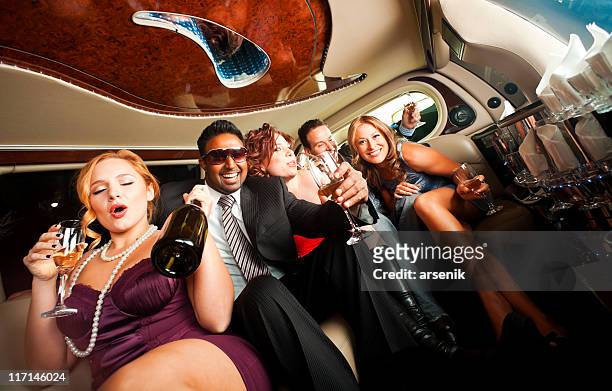 in limousine parti - festa di addio al celibato foto e immagini stock