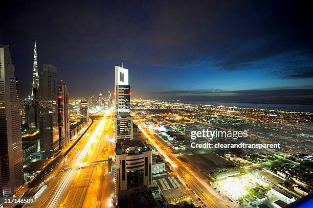 dubai at night - burj al arab night stockfoto's en -beelden