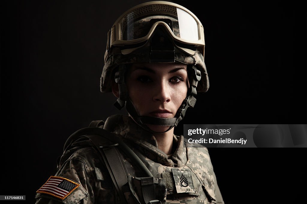 Portrait of a Female US Military Soldier