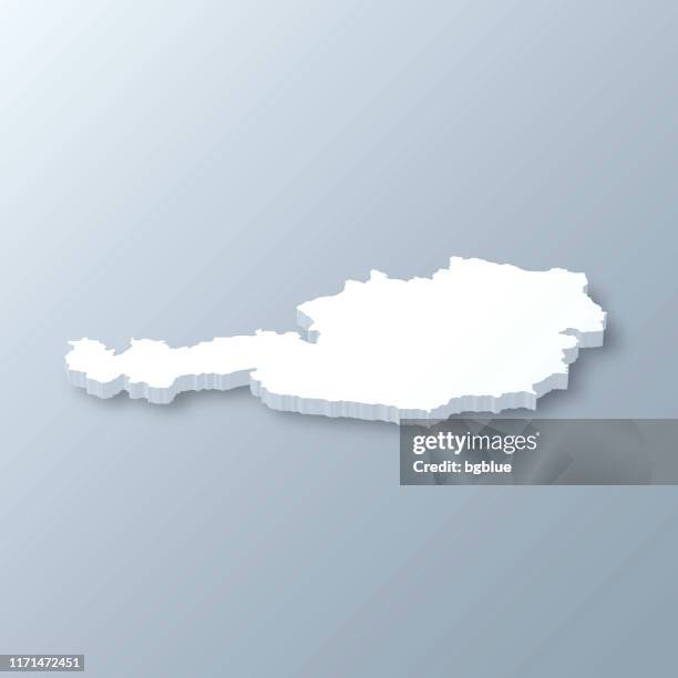 austria 3d map on gray background - austria stock illustrations