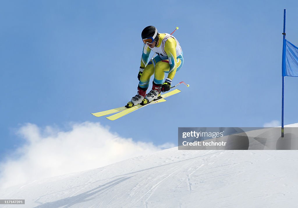 Jump during the downhill race