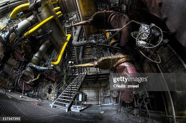 alten kraftwerk-hdr - abandoned factory stock-fotos und bilder
