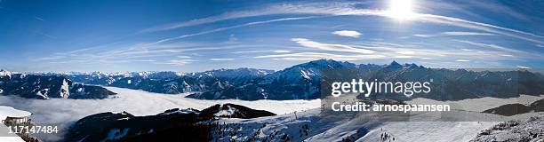 austrian alps panorama - zell am see stock pictures, royalty-free photos & images