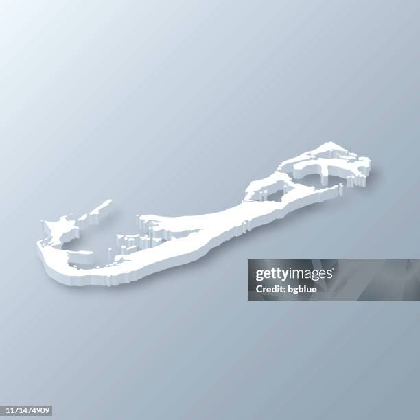 bermuda 3d map on gray background - bermuda stock illustrations