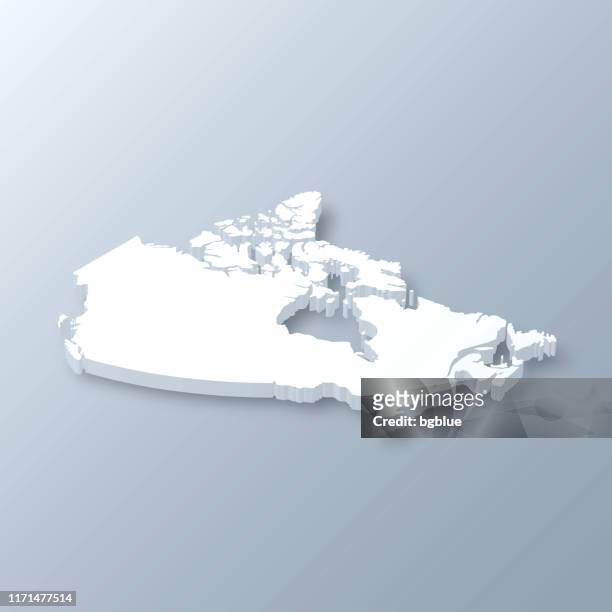canada 3d map on gray background - canada stock illustrations