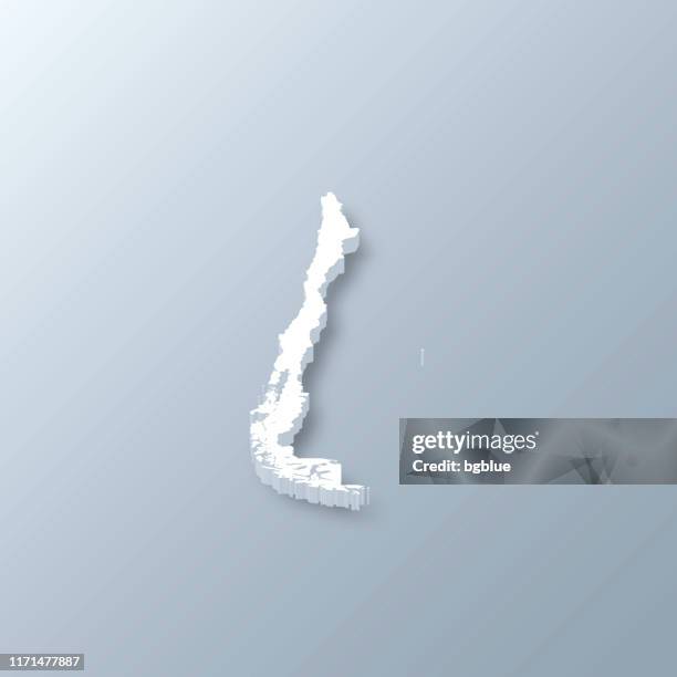 chile 3d map on gray background - chile map stock illustrations