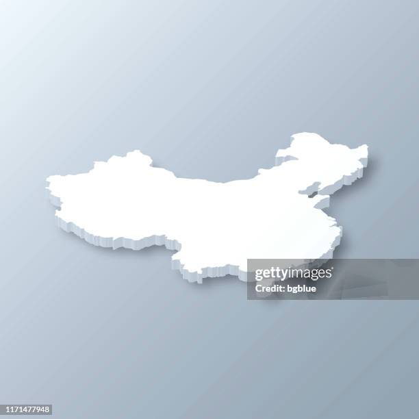 china 3d map on gray background - beijing stock illustrations