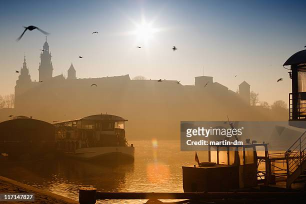 sunrise - wawel cathedral stock pictures, royalty-free photos & images
