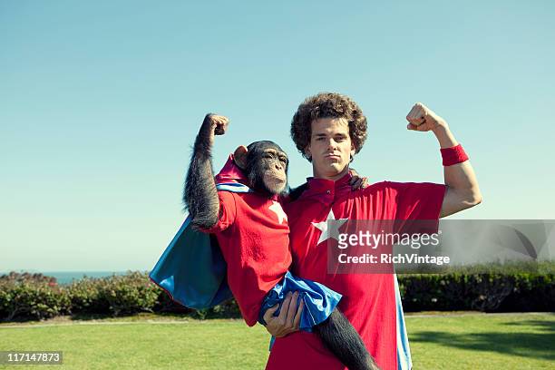 super team - man ape stock pictures, royalty-free photos & images