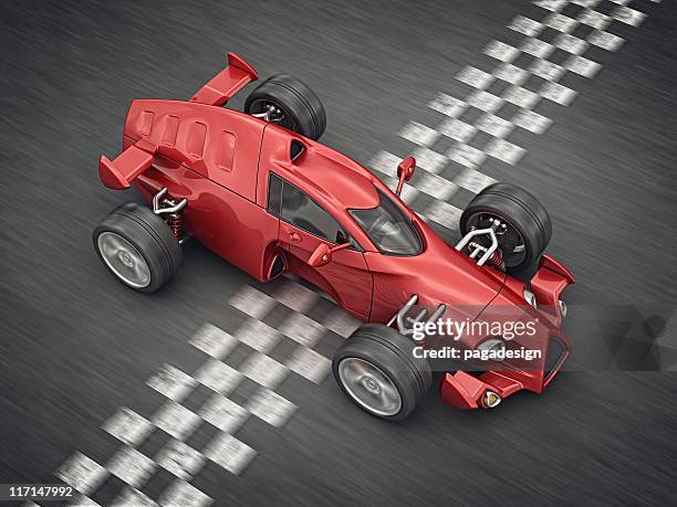 race car on finish line - finish line car stock pictures, royalty-free photos & images