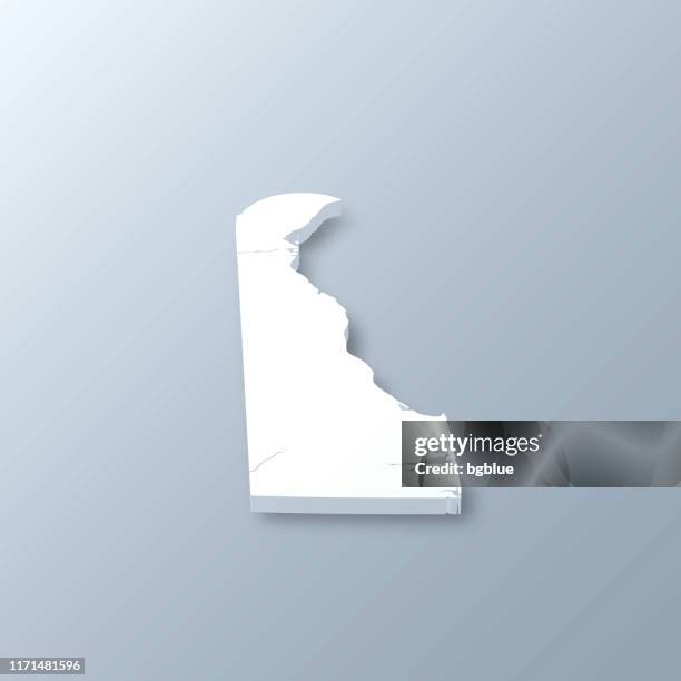 delaware 3d karte auf grauem hintergrund - dover delaware stock-grafiken, -clipart, -cartoons und -symbole