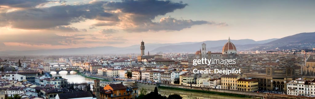 Cathedral and Duomo on the Florence City Skyline in Italy