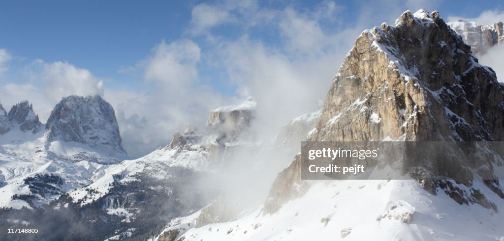 Cristiania winter mountain peak the Dolomites