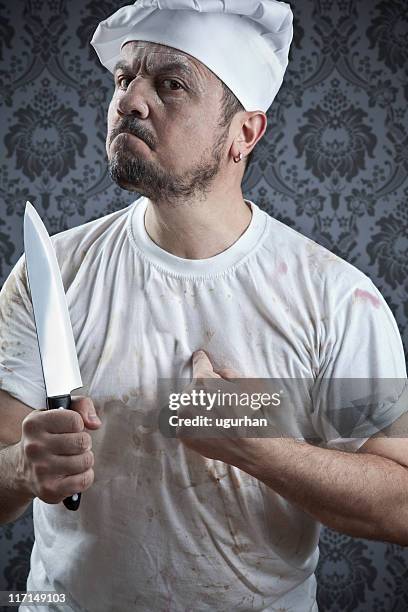 angry chef - psychopathy stock pictures, royalty-free photos & images