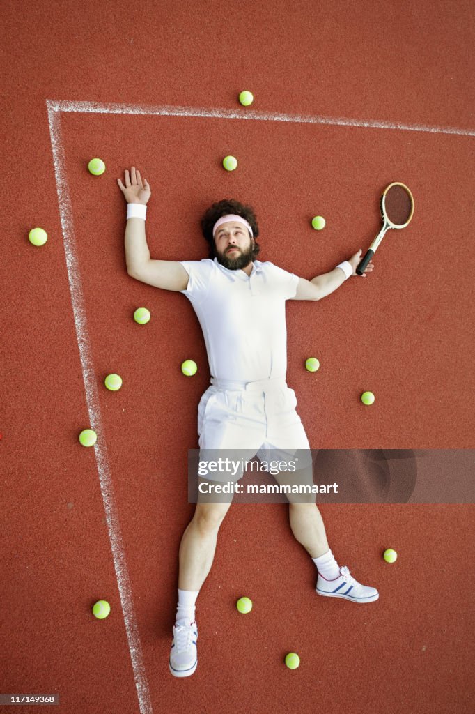 Exhausted Tennis Player