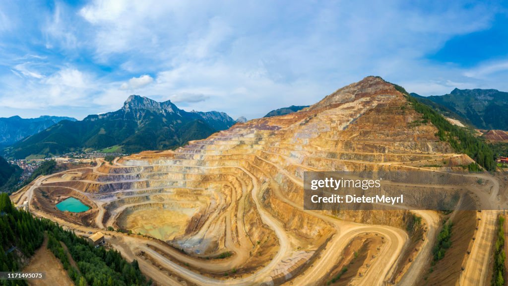 Open Pit Panorama Erzberg, Styria - Aerial view