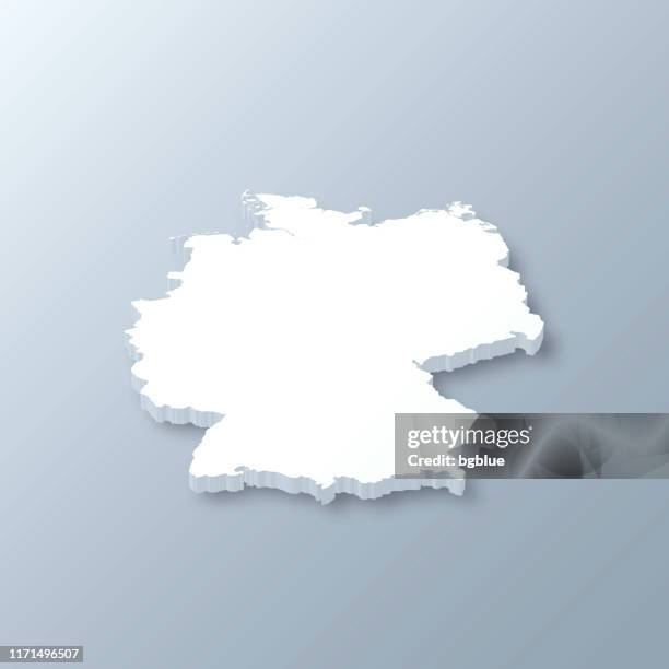 stockillustraties, clipart, cartoons en iconen met duitsland 3d-kaart op grijze achtergrond - germany