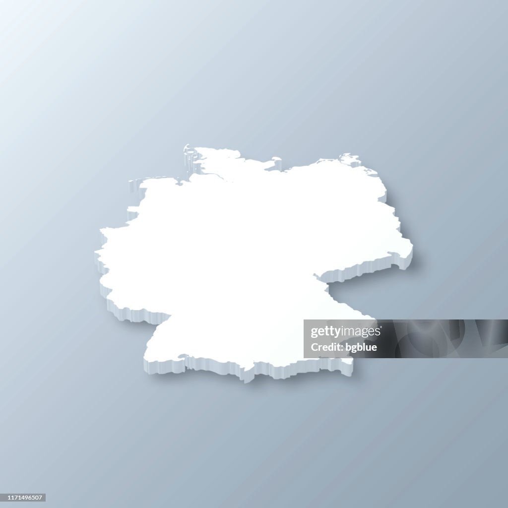 Germany 3D Map on gray background